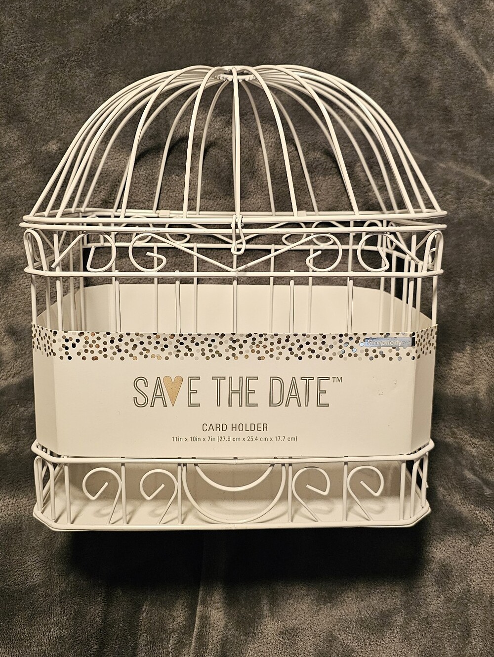 Wedding Card Holder Bird Cage - White Wire